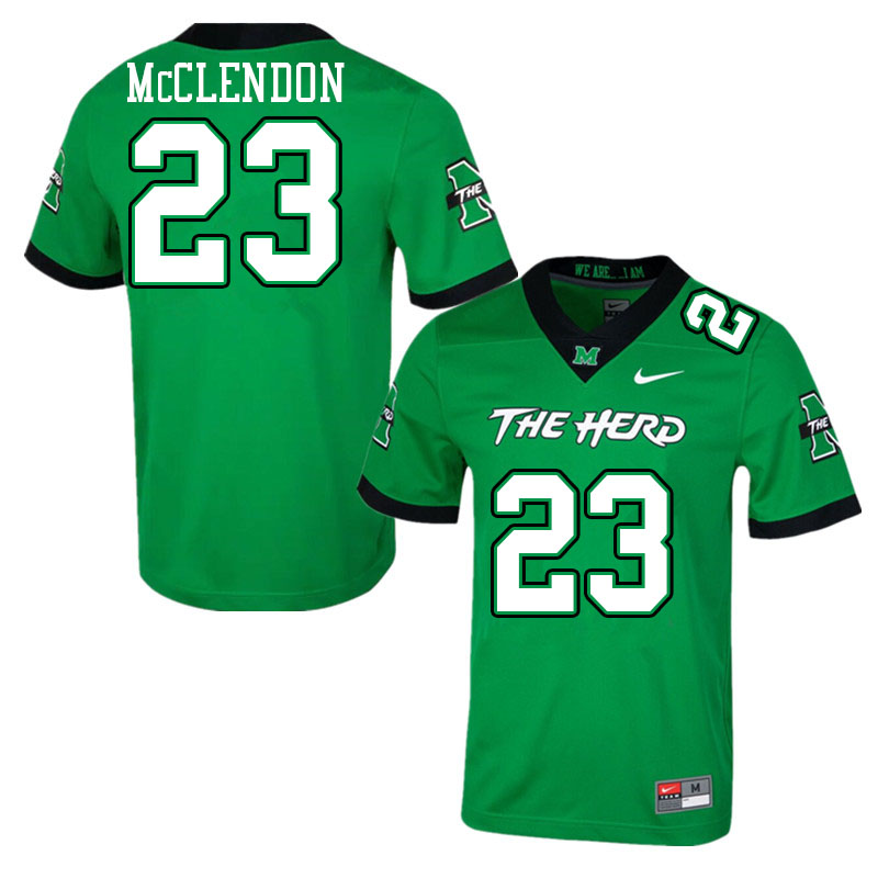Men #23 Jeremiah McClendon Marshall Thundering Herd College Football Jerseys Sale-Green - Click Image to Close
